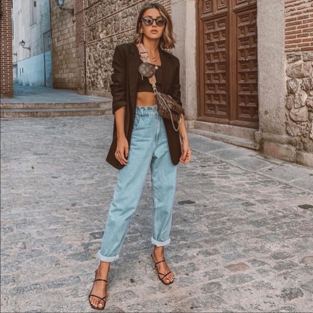 ZARA Paperbag Baggy Highwaisted Denim Jeans